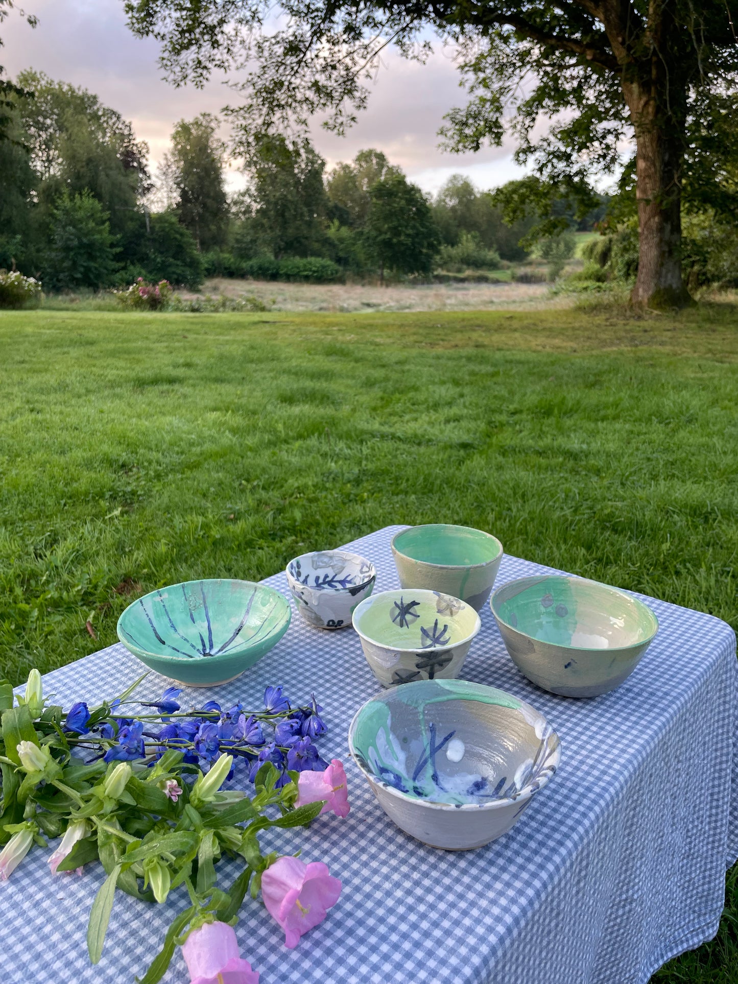 Green Blue Stripe Bowl
