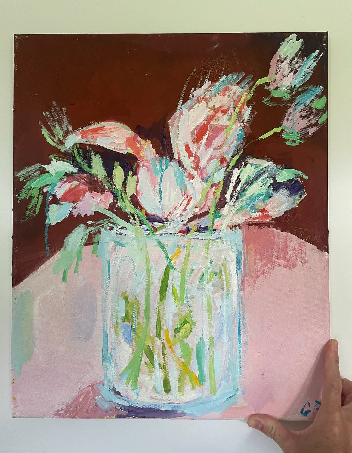 Endagskursus, individuelt, 4 timer i Abstract Floral Oil Painting