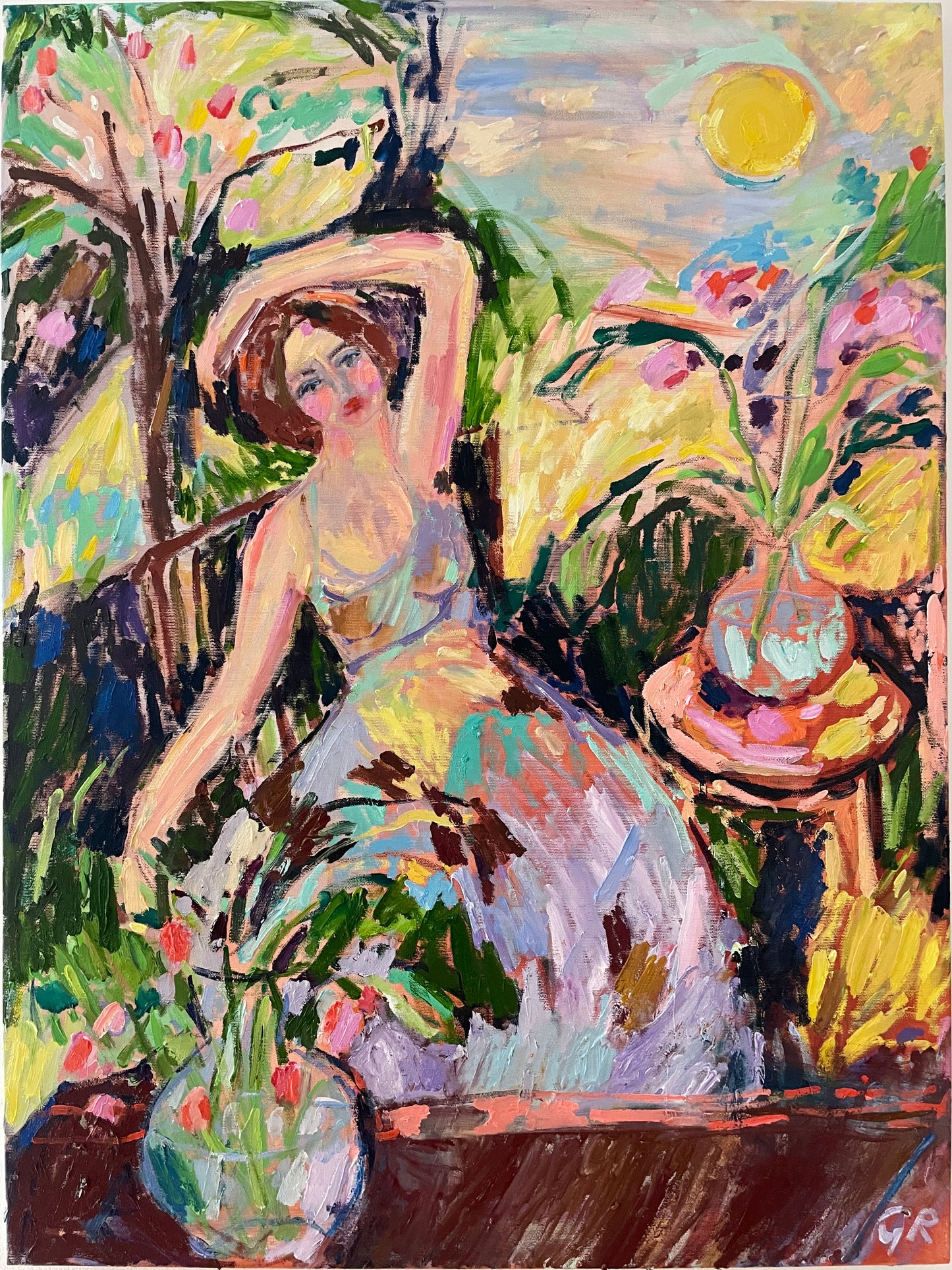A lover in a French garden