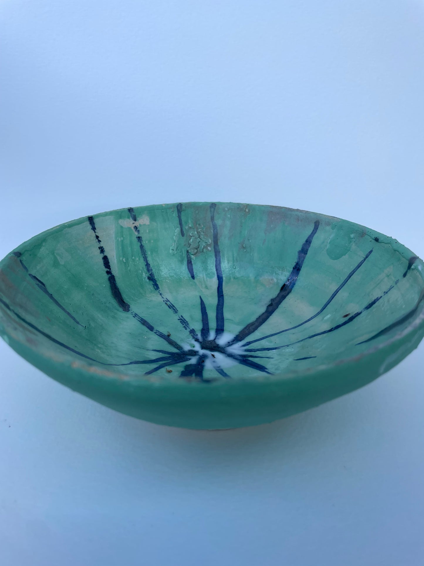 Green Blue Stripe Bowl