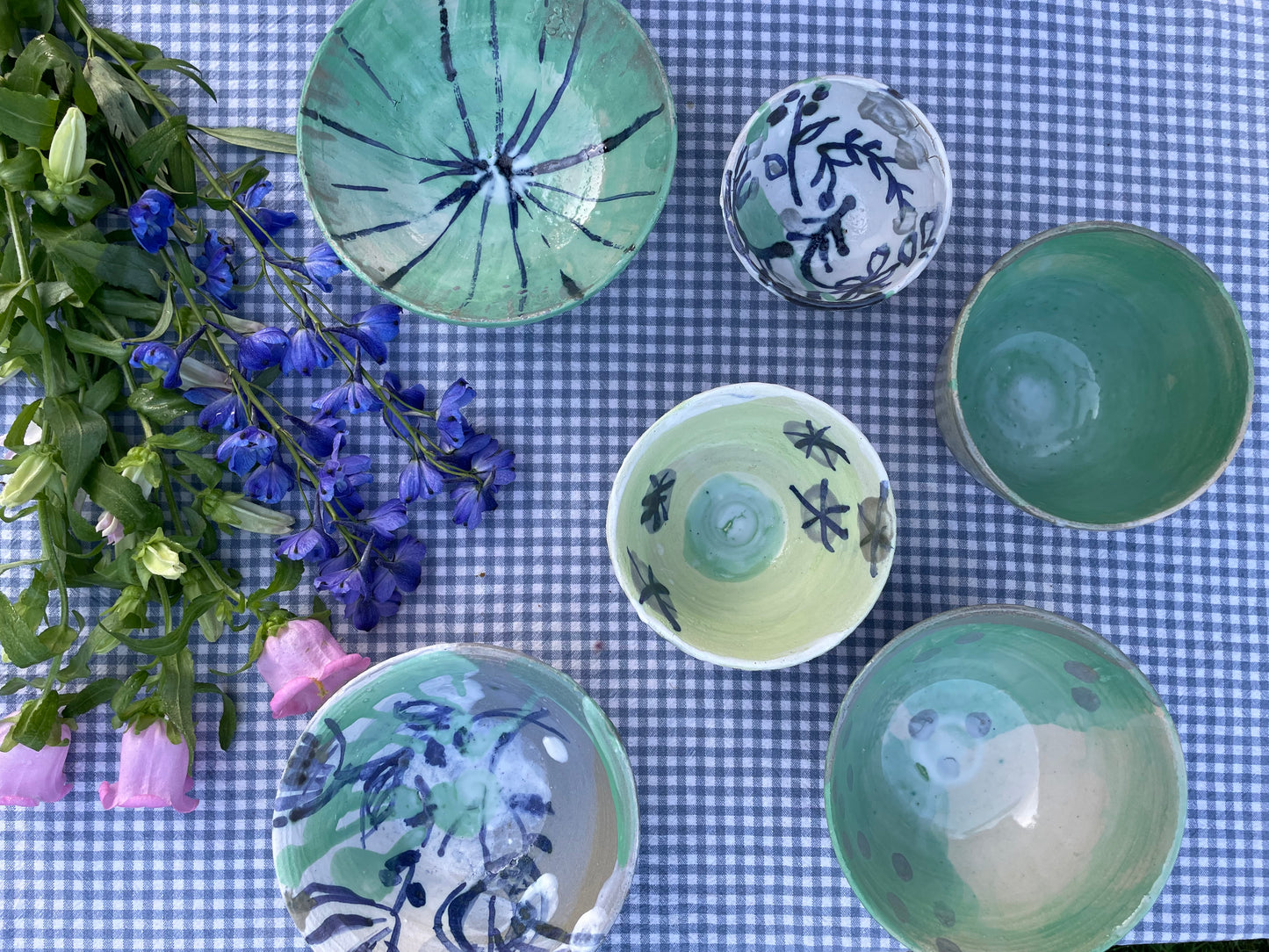 Green Blue Stripe Bowl