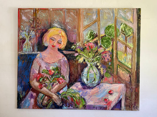 A Painter in her studio 120 x 100 cm