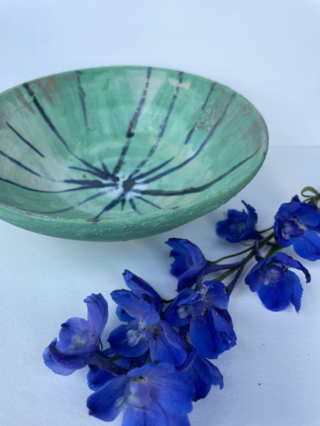 Green Blue Stripe Bowl