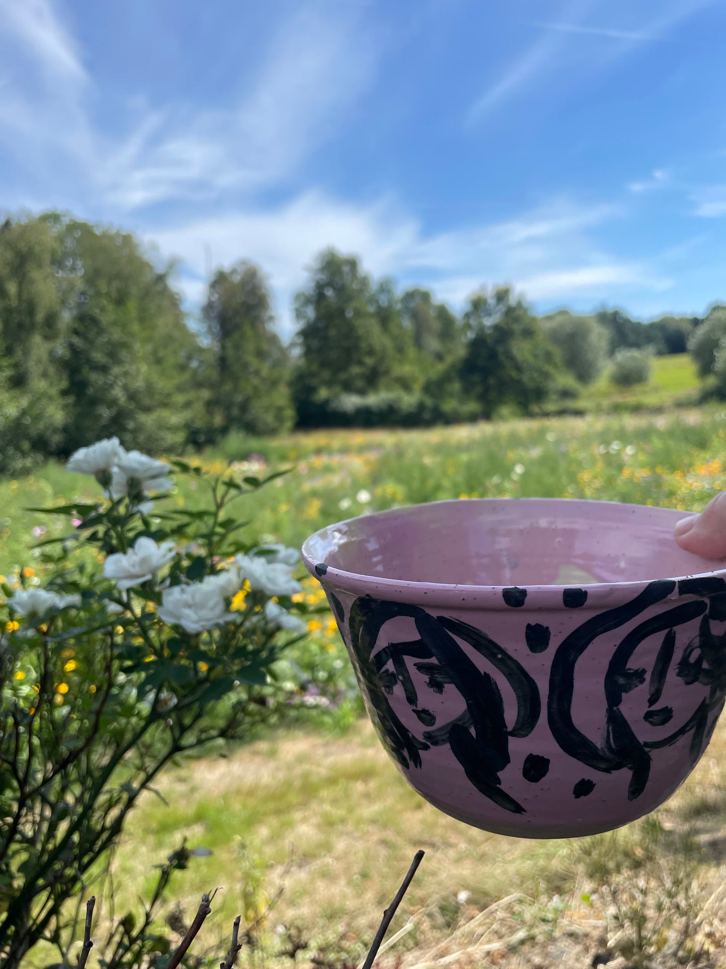 Summer Ceramic pots x 4