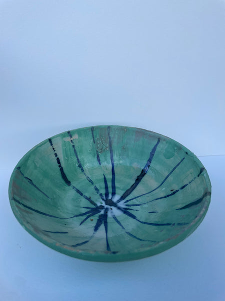 Green Blue Stripe Bowl