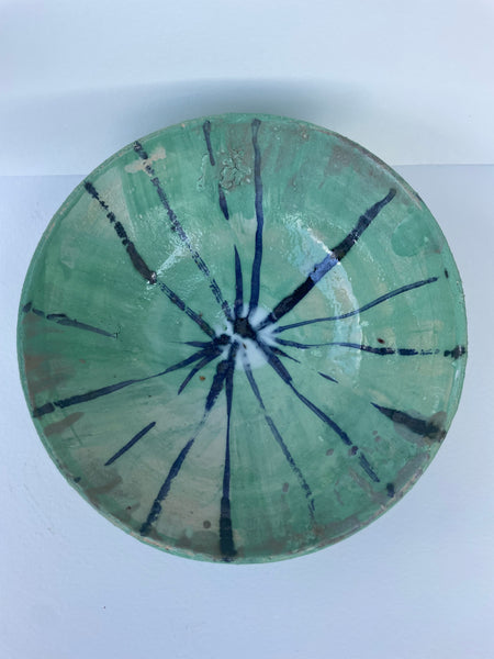 Green Blue Stripe Bowl