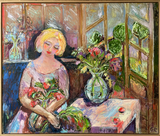 A Painter in her studio 120 x 100 cm