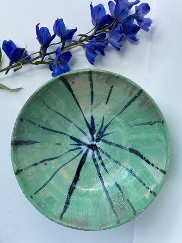 Green Blue Stripe Bowl
