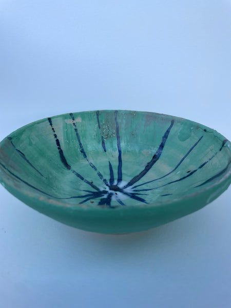 Green Blue Stripe Bowl