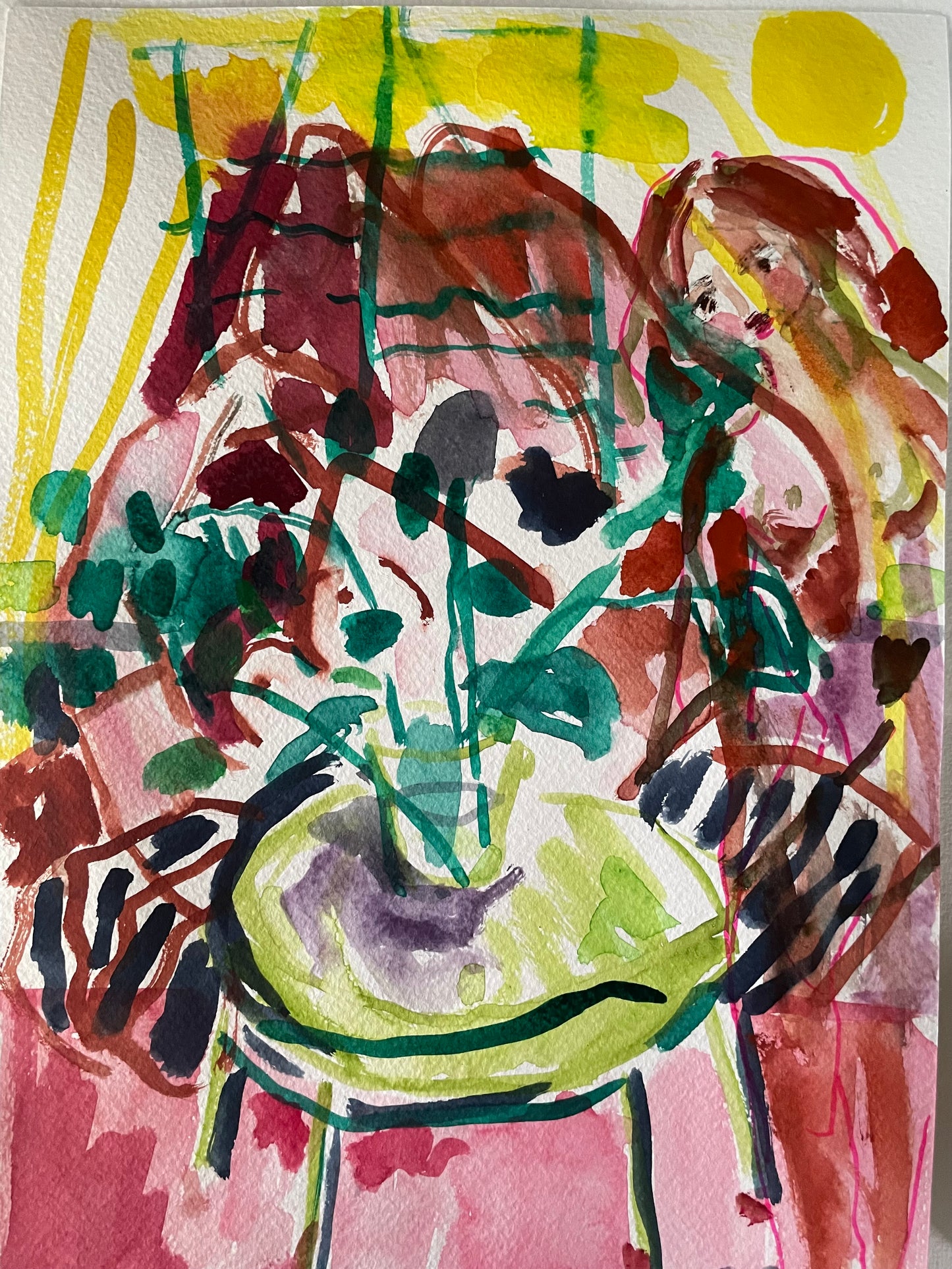 Woman and table
